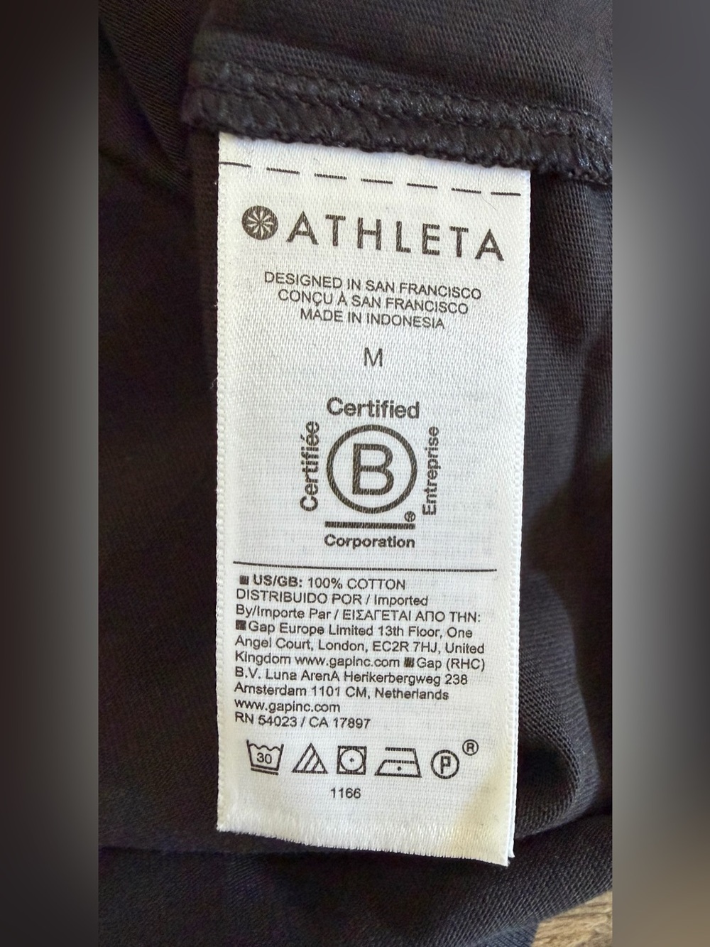 Athleta Size Medium True Cotton Tee •Black 100% Cotton Wardrobe Basic - Picture 4 of 11